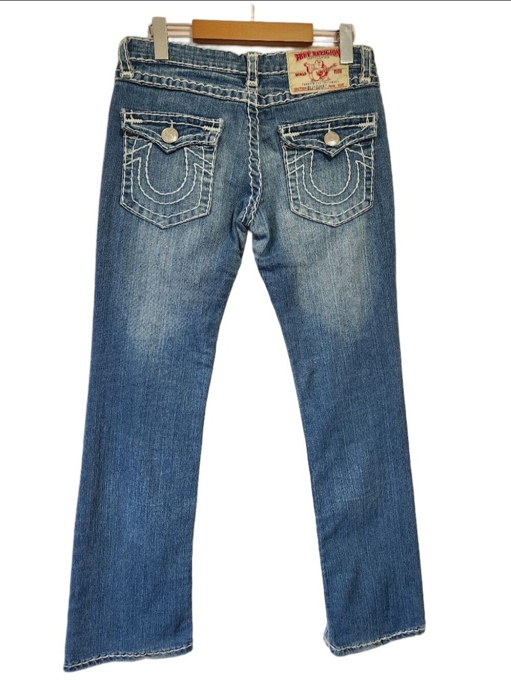 Y2K True Religion Billy Super T Thick Stitch Low Rise Flap Pocket Jeans 30 VTG - Picture 5 of 11